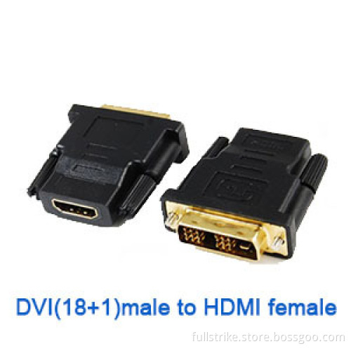 Gold Plated DVI (18+1) Male to HDMI Female Adaptor